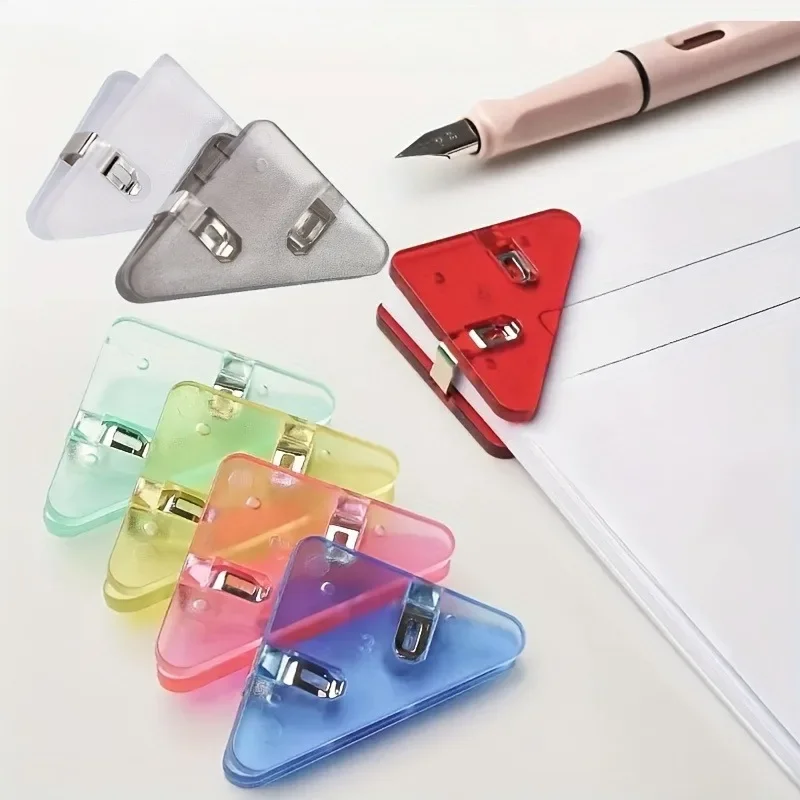 

12Pcs Triangle folder stationery book clip test paper clip multifunctional clip