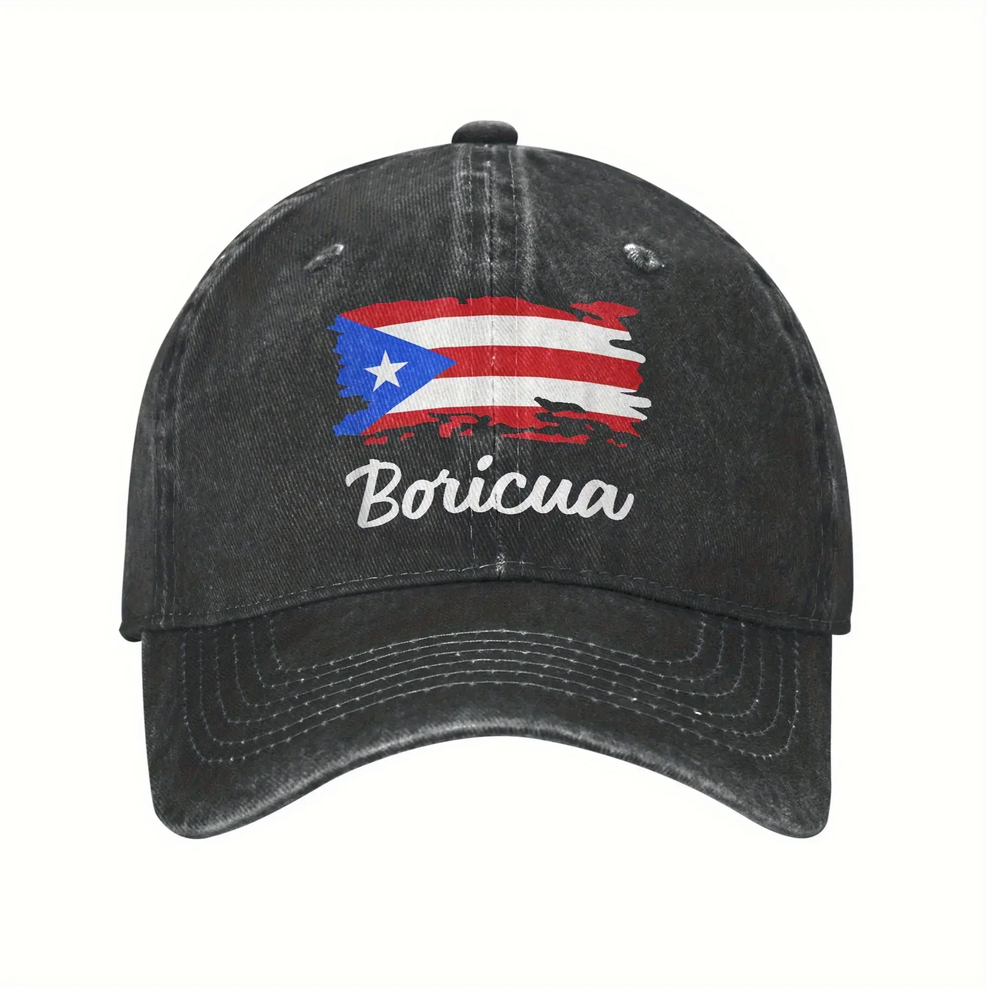 Unisex Puerto Rico Boricua Vintage Patriotic Baseball Cap - Adjustable Stylish Athletic Hat with Metal Clasp, Casual Look with Sporty Street Edge, Classic for Easy Styling, Trucker Hat for Equality, Great Gift