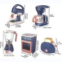 Mini appareils ménagers, jouets de cuisine, ensemble de jeu de simulation avec cafetière, mélangeur et grille-pain, cadeaux pour enfants, garçons et filles 6
