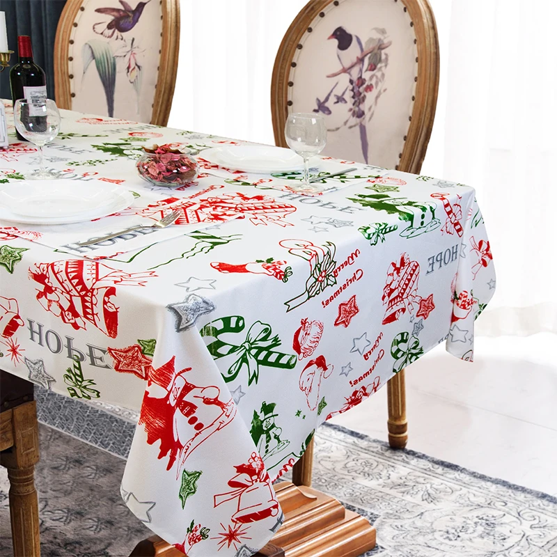 

Muwago Santa Claus Pattern Christmas Decoration Rectangular Waterproof Oilproof Antiwrinkling Tablecloth For Dining Room