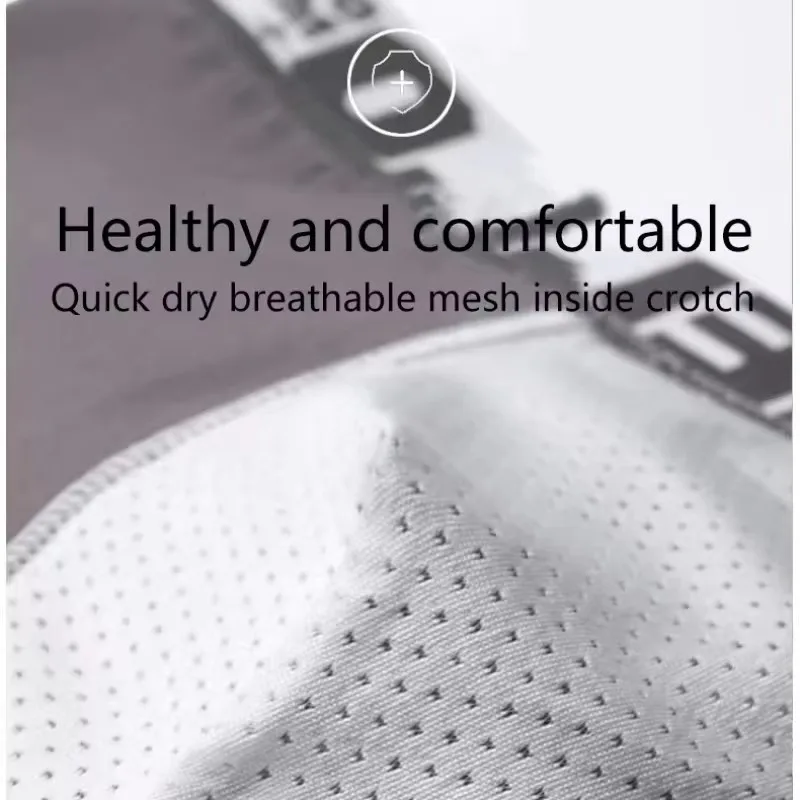 4 Stück 2024 Herren-Unterwäsche, Baumwolle, Unterwäsche, Buchstabenbund, bequem, atmungsaktiv, weich, Boxer, modisch, lässig, Sport-Shorts