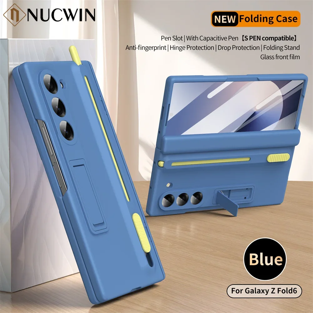 

Для Galaxy ZFold6 с сенсорной ручкой и телескопическим слотом для Samsung Z Fold 6 5 4 3, полный шарнирный защитный кронштейн для экрана