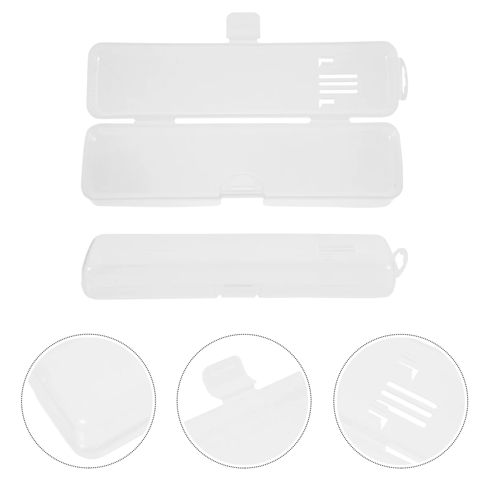 قطعتان من حاوية فرشاة الأسنان للسفر، حقيبة تخزين معجون الأسنان البلاستيكية المحمولة، تصميم مدمج لأعمال التخييم في الهواء الطلق #6