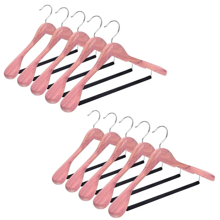 

Набор деревянных вешалок для одежды из американского красного кедра с широкими плечиками, вешалки для костюмов и пиджаков с нескользящим покрытием