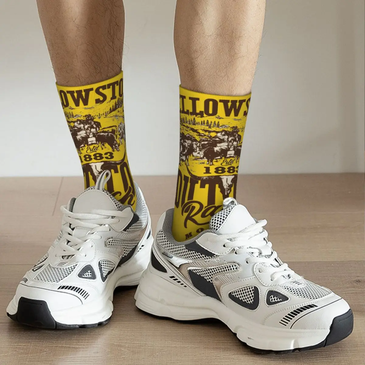 Cowboy Et De Yellowstone Dutton Ranch cosy Unisex Socks,Hip Hop Happy 3D printing Socks,Street Style Crazy Sock