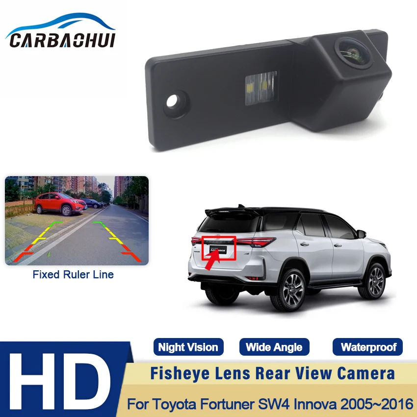 HD CCD 1080*720 Fisheye Rear View Camera For Toyota Fortuner SW4 Innova 2005~2013 2014 2015 2016 Car Reverse Parking Accessories