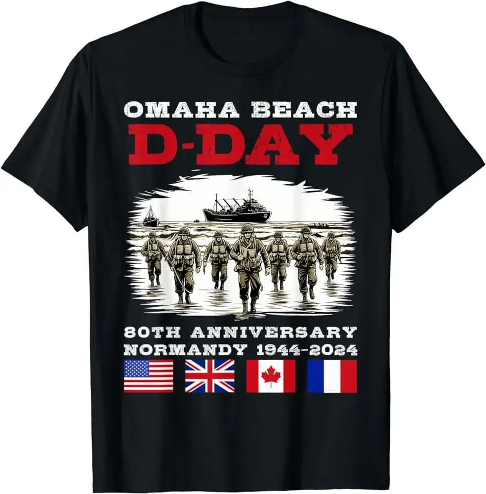 D-Day Normandy Landings 80th Anniversary T-Shirt, Unisex TeesUnisex Summer Luxury Brand Oversize