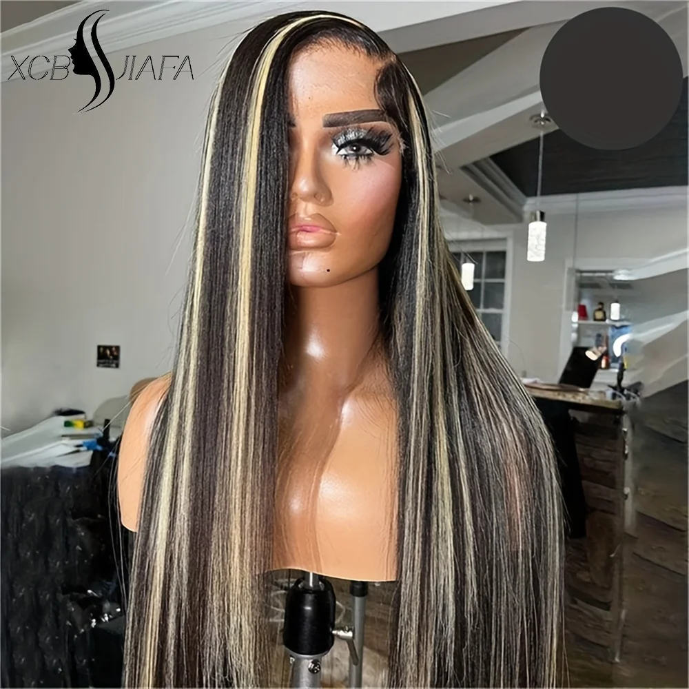 

1B/27 Highlight Bone Straight Brazilian Colored Human Hair Wigs 30 Inch 13x6 HD Lace Frontal Wig 250 Density Wigs Clearance Sale