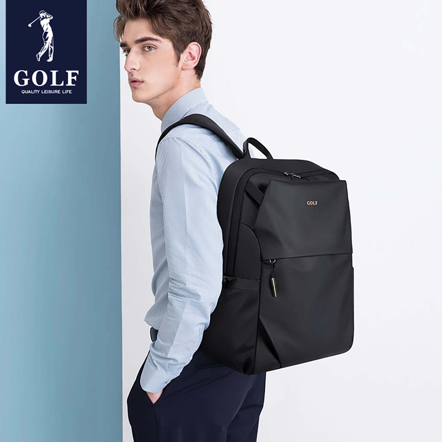 

GOLF Large Capacity Backpack for Man 15.6" Laptop Backpack Waterproof Shoulder Bag Versatile School Backpack Black