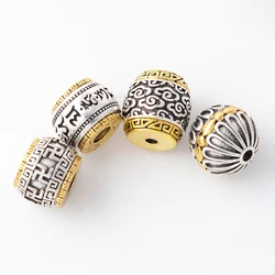 5pieces Antique Silver Gold color Round Loose Bead European Big Hole Spacer Beads for DIY Jewelry Making Charms Bracelet Finding