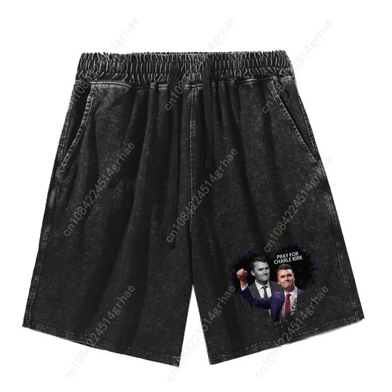 True Patriot Charlie Kirk 남성 여성 레트로 짧은 바지 빈티지 코튼 고품질 탄성 소프트 비치 반바지 맞춤형 바지