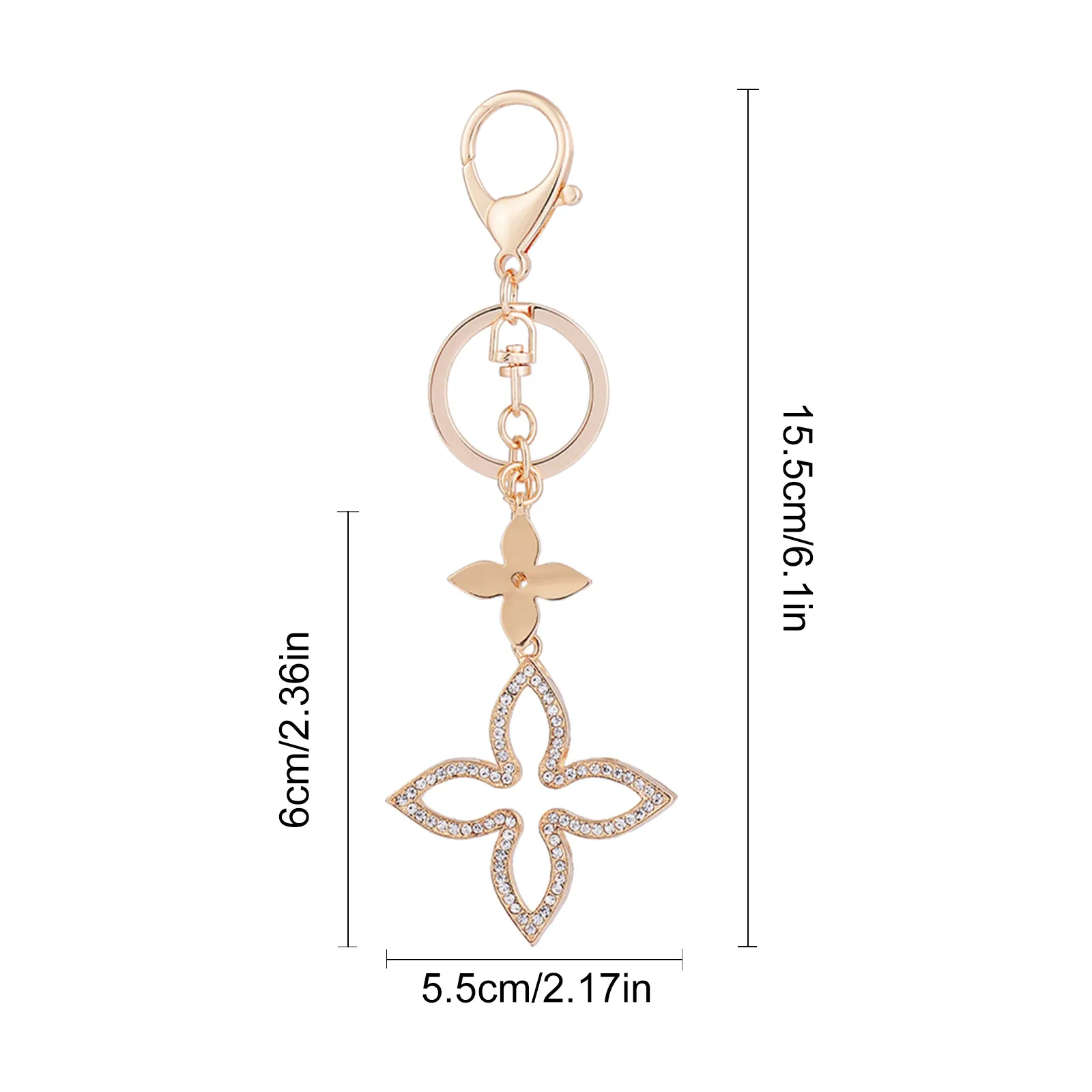 Creative Four-Leaf Clover Car Keychain Pendant Fashionable And Exquisite Women\'S Bag Pendant Things For The Home Office Decorati