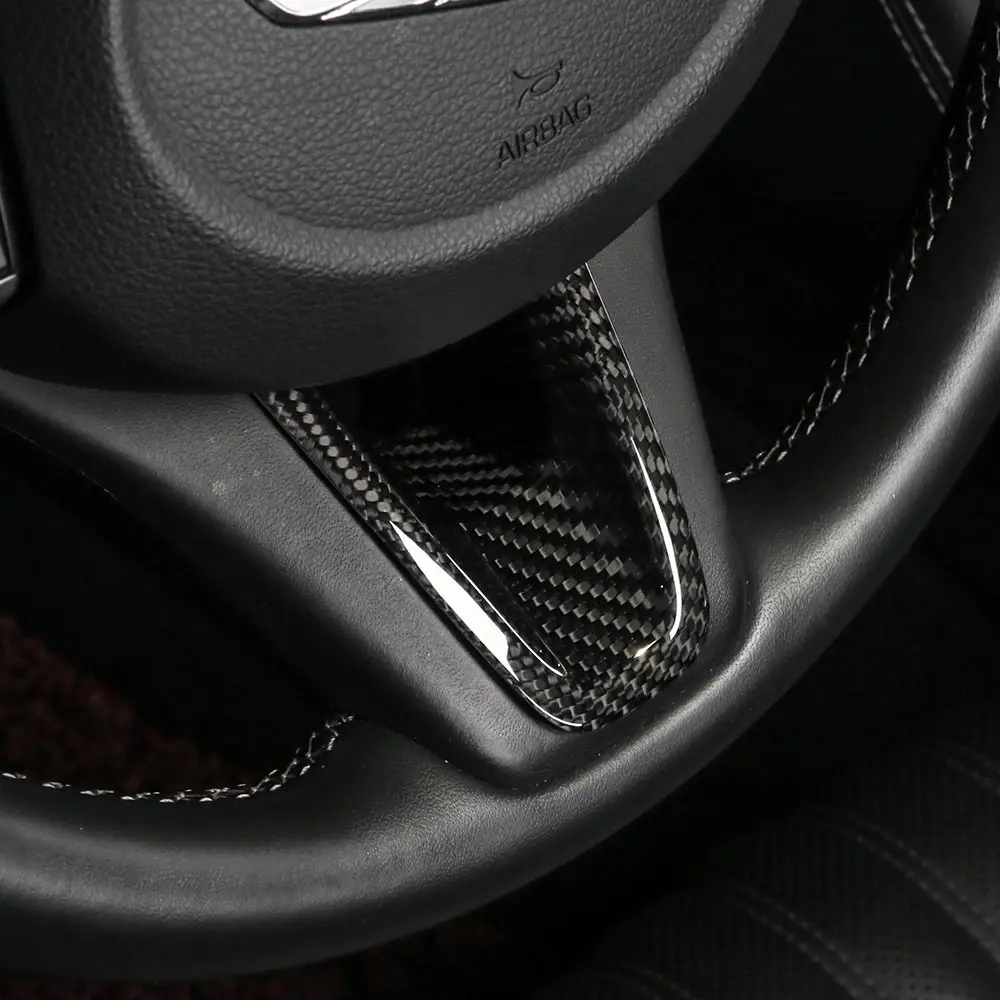

Real Carbon Fiber Steering Wheel Cover For Genesis G70 2017 2018 2019 2020 2021 2022 G80 2020+ Red Interior Accessories LHD/RHD