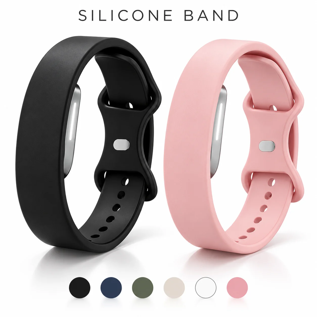 For Hume Band 2.0 Silicone Strap with Double Button Butterfly Buckle Secure Replacement Wristband for Fitness and Daily Wear
