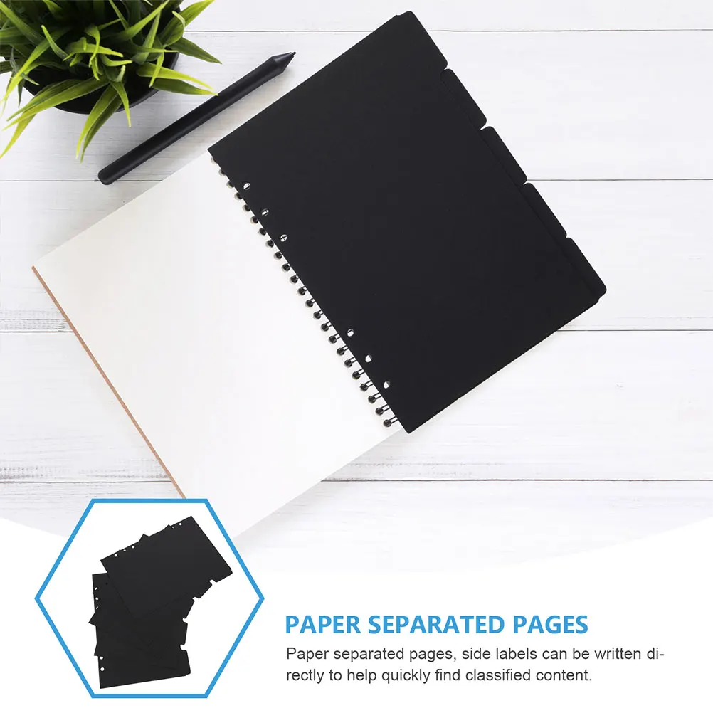 

6Sets Index Binder Dividers Paper File Dividers Reusable Tabs for Notebooks Presentations Research Files Tabs Binder