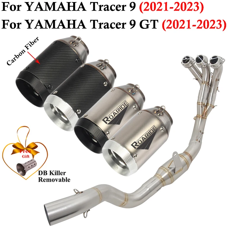 Full Systems For Yamaha Tracer9 Tracer 9 GT 2021 2022 2023 Motorcycle Exhaust Escape Modified Front Link Pipe Muffler DB Killer