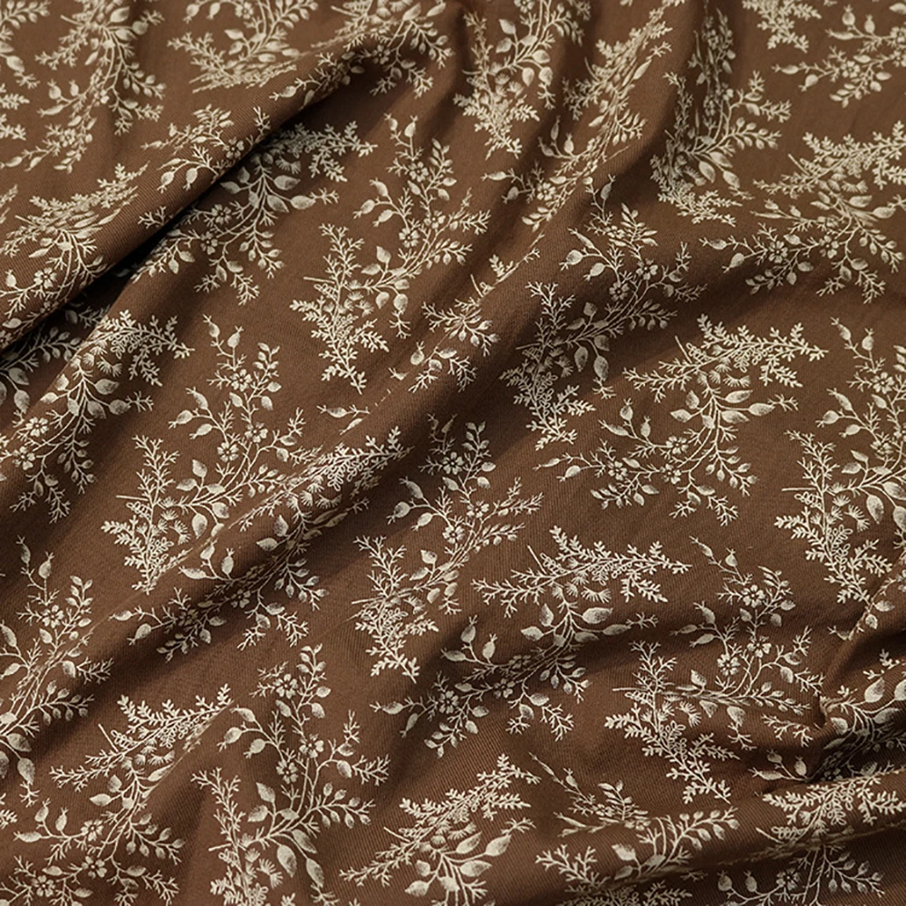 

Cotton Pastoral Fresh Flower and Plant Fabric for Sewing Cloth Skirt Women's DIY Tablecloth Decorative Fabric