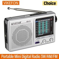 Digital Radio Built-in Speaker Portable Mini Radio SW/AM/FM Battery Operated Telescopic Antenna for Indoor Outdoor Emergency Use