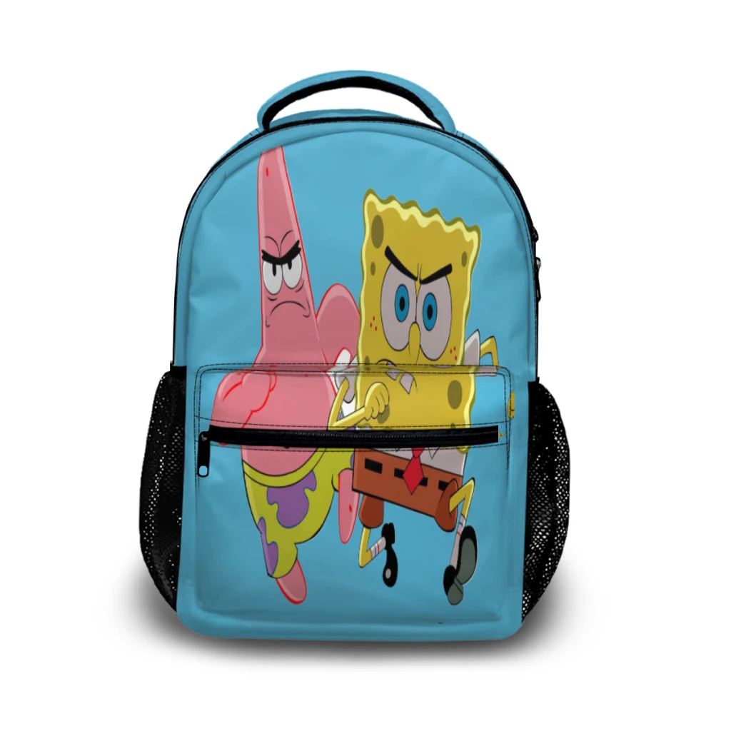 Cute Spongebob Cartoon New Female Fashion High Waterproof College Backpack Laptop Travel Book Bag 17inch