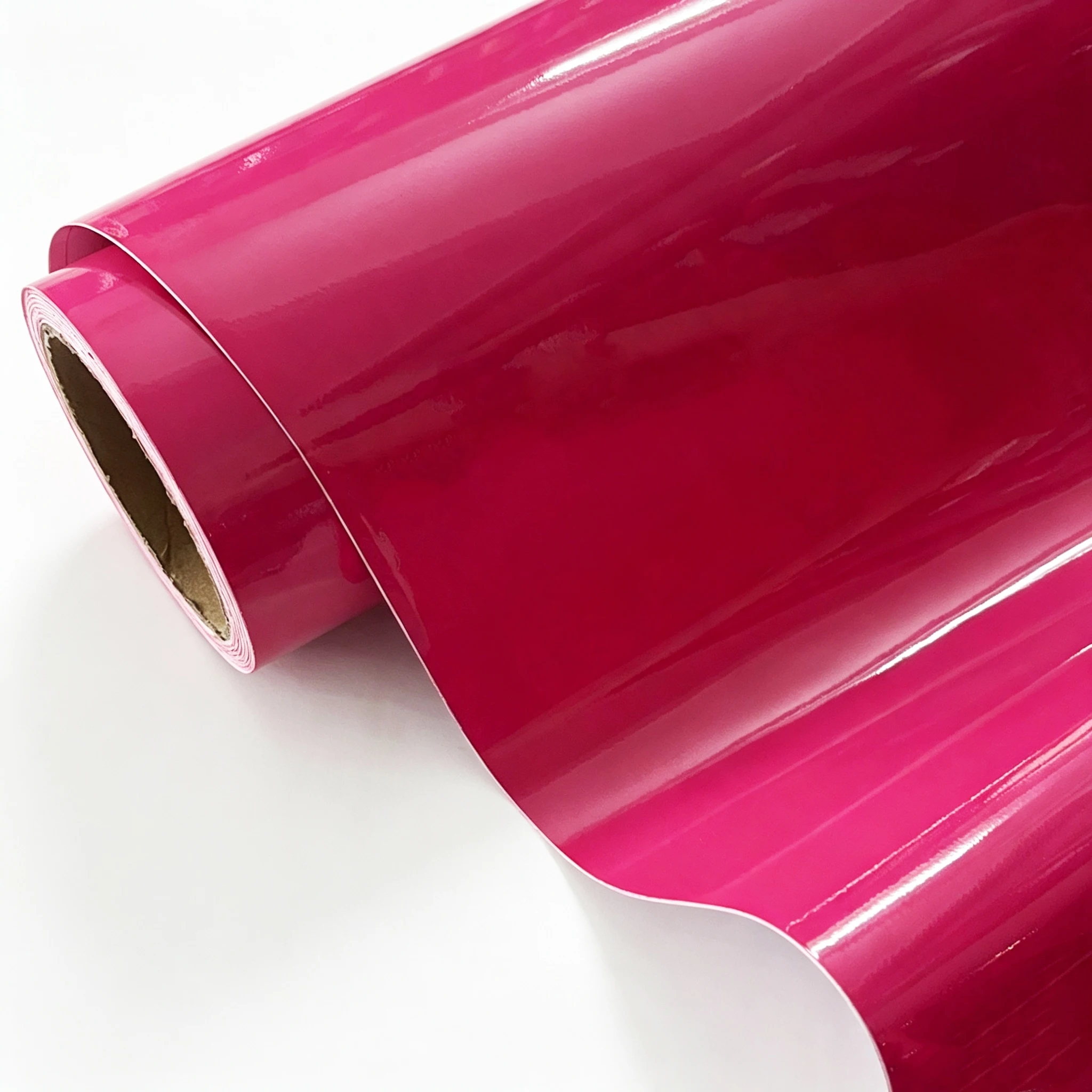 Classic Glossy Rose Red PVC Vinyl Wrap Film Roll With Air Release Self Adhesive Car Wrapping Motorcycle DIY Decal Sticke