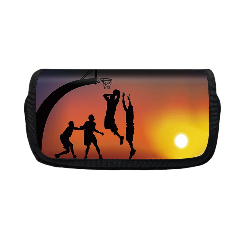 Cool Flame Basketball / Football Pencil Box for Students Kids Pencil Cases Outdoor Sport School Stationary Storage Bag Gift