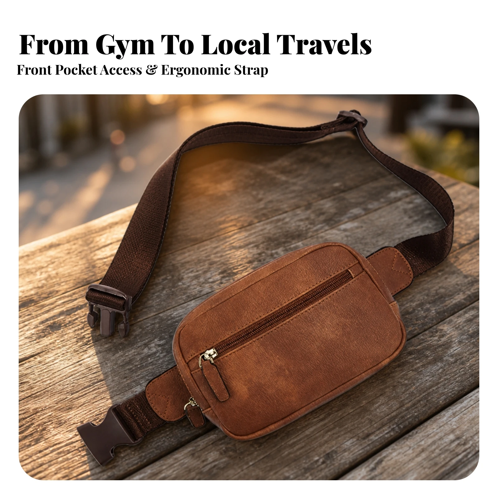 Fanny Pack with Concealed Pocket Lightweight Waist Bag with Adjustable Strap Leather Waist Pack Portable Comfortable