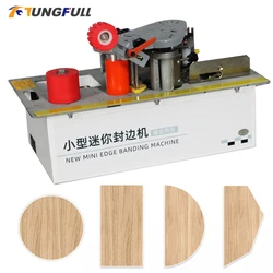 Wood Manual Edge Banding Machine 1200W Straight/curve arc-shaped Edge Bander Woodworking PVC Cut itself Used With Saw Table