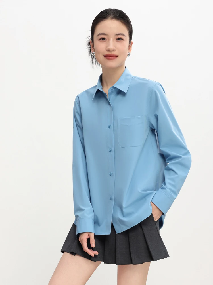 

Casual Long Sve irt ket Design Easy Care Polyester Fiber High nce Collar Commuting Women's Faion Spring 2026