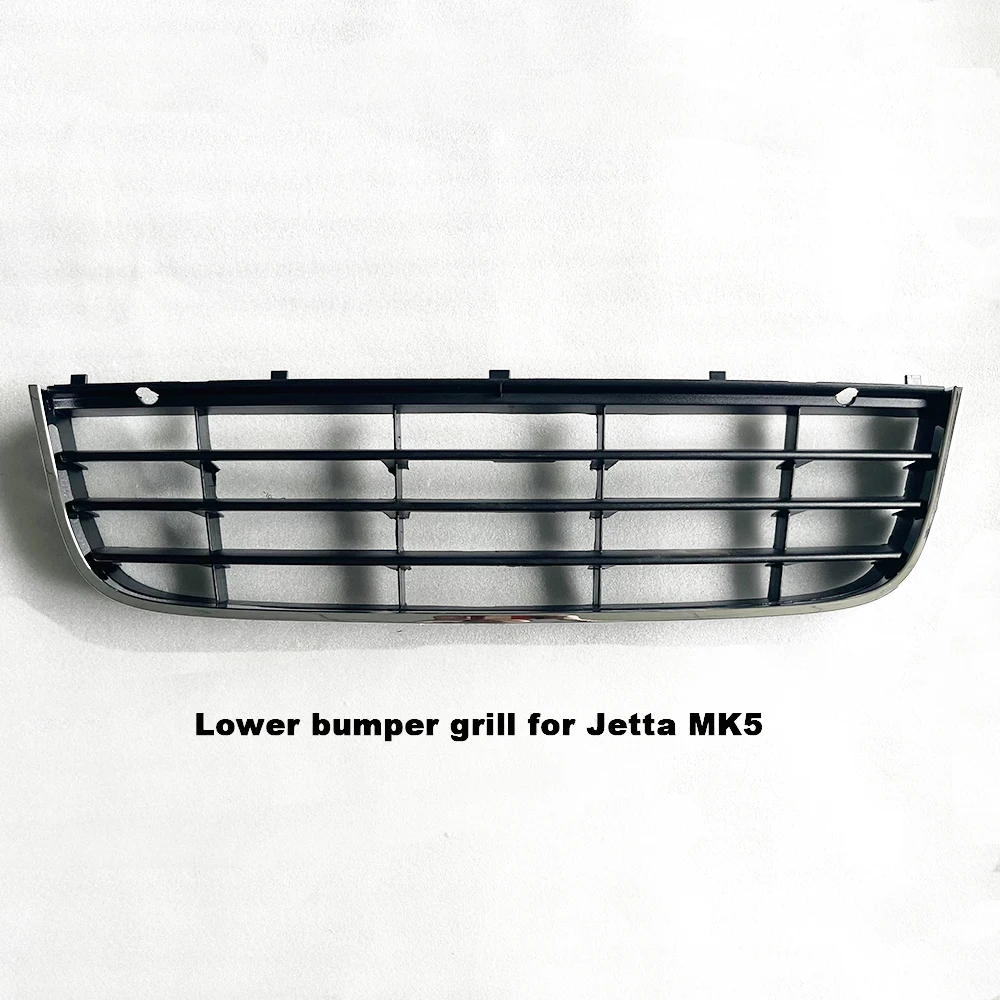 الكروم الأسود ABS الجبهة السفلى المصد مركز شبكة شواء مصبغة تنفيس ل جيتا MK5 2005-2009 1K0853677C اكسسوارات السيارات #1