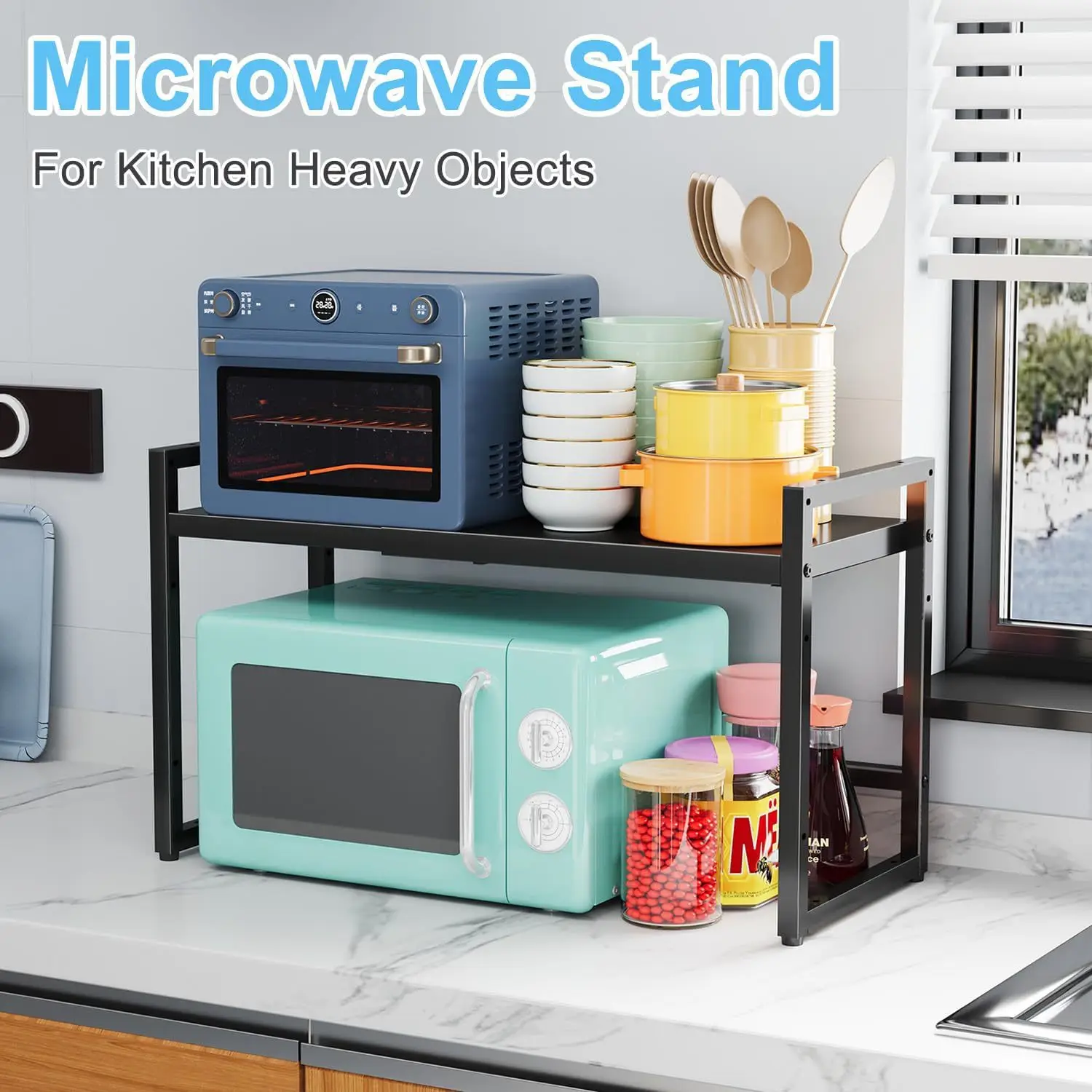 Home Appliances Telescopic Storage Rack Layer Kitchen Telescopic Rack Adjustable Metal Storage Storage Room