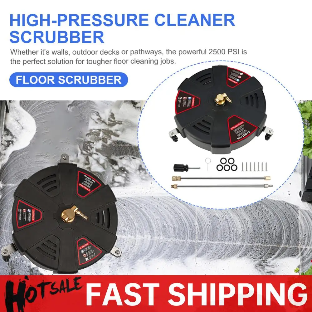 

Powerful Pressure Washer with Extension Wand Surface Cleaner Attachment 2500PSI Surface Cleaner 1/4 Quick Connector with 3 Wheel