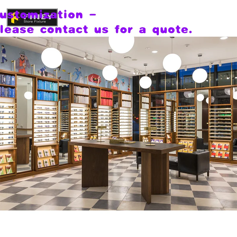 custom.Modern Fashionable Wooden Sunglasses Display Shelves Optical Shop Fitting Eyewear Display Stand Optical