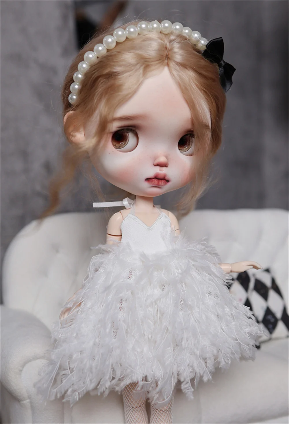 BJD doll clothes suitable for  ob24/26 size Feather suspender skirt clothes set doll accessories (1/3 points)