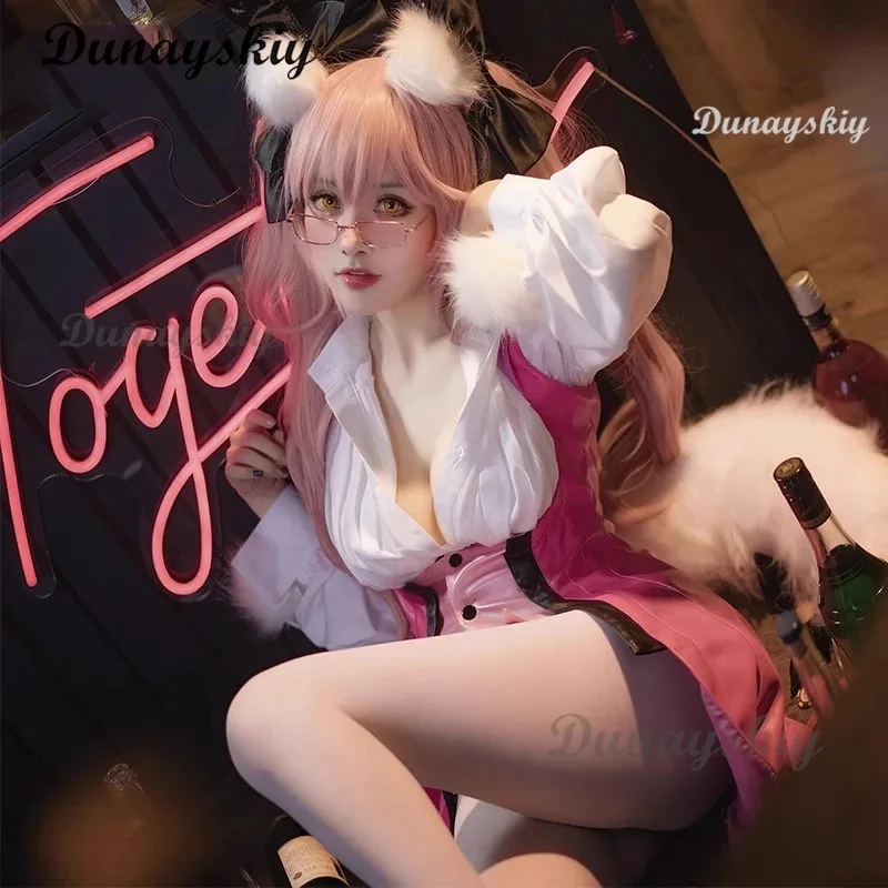 

25COSAnime Fate Grand Order FGO Косплей Tamamo no Mae Koyanskaya Косплей Костюм Хэллоуин Карнавальный комбинезон Аксессуары на заказ