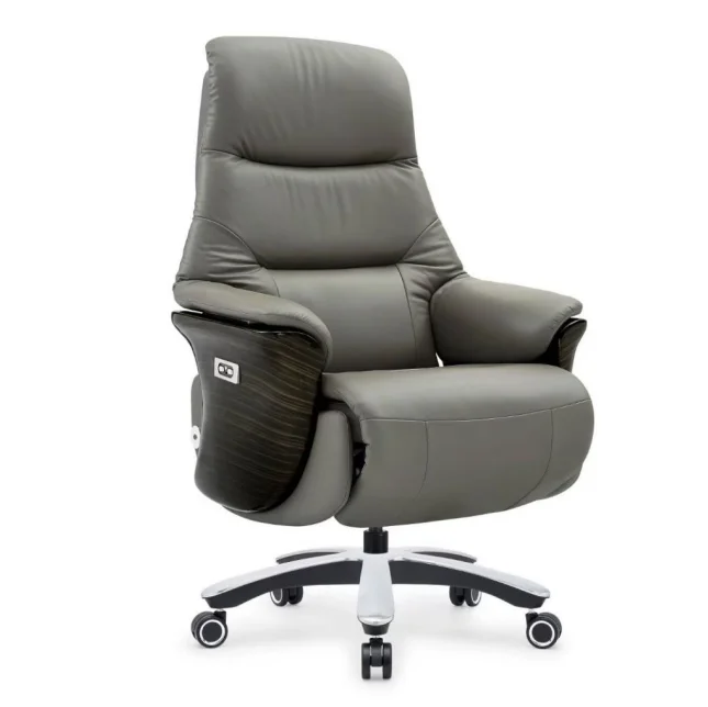 ig-Electric Boss Chair High-End Modern Design Genuine Leather Ergonomic Office Chair for Prolonged Sitting Fatigue Extendable-