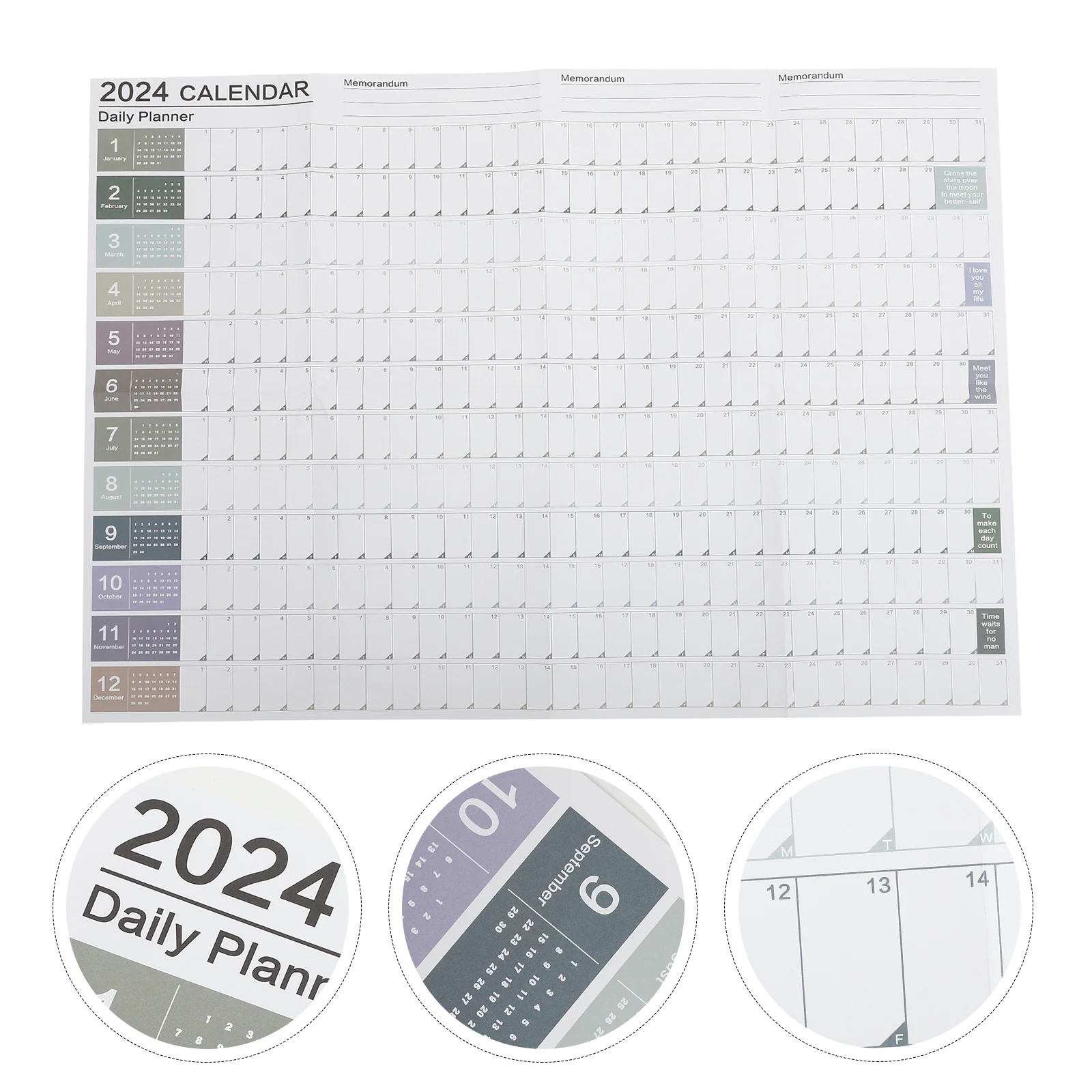 

2024 Wall Calendar Yearly Schedule Planner Agenda Planning Decorate Blank 7420X5250X005CM Adornment Decorative Office