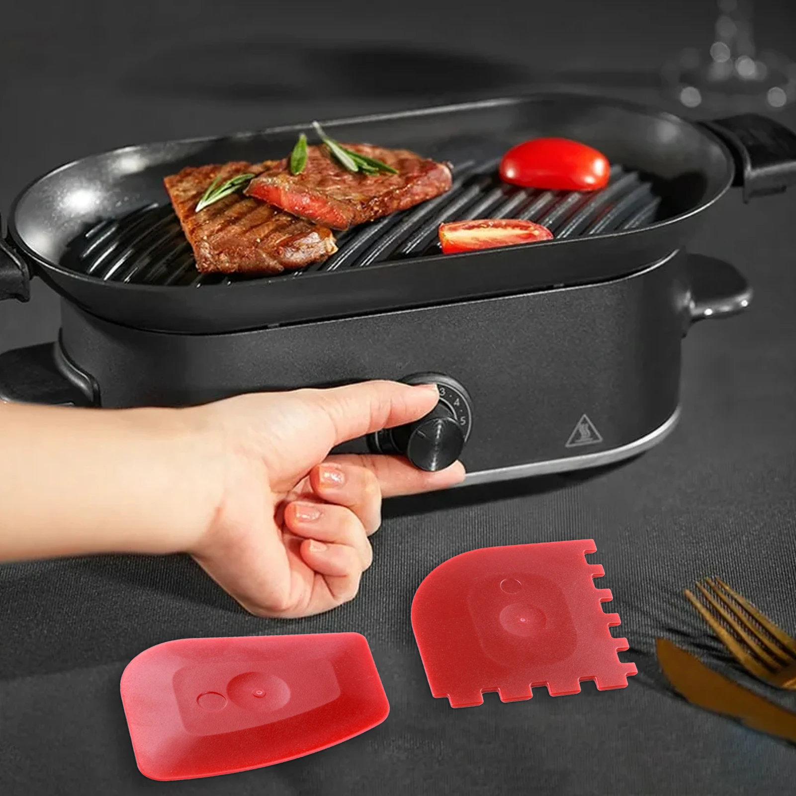 2pcs Grill Pan Scrapers Cast Iron Skillets Frying Pan Cleaners Zigzag Cookware Grill Pan Oil Dirt Cleaner Scraper Cleaning Tools