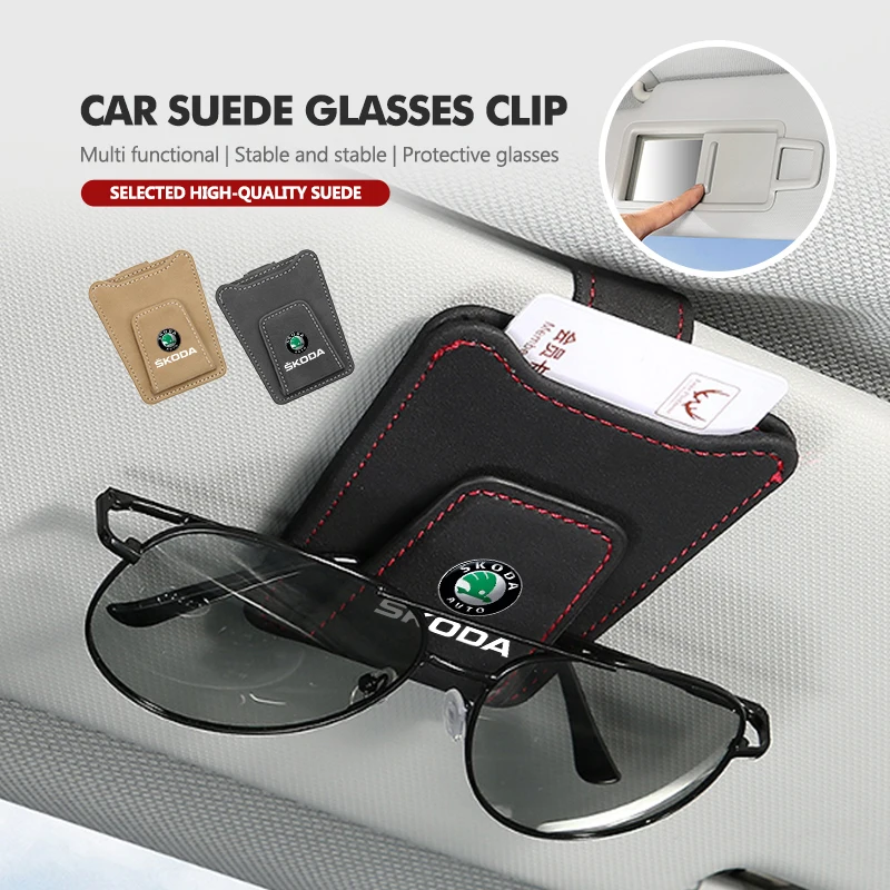 clipe-multifuncional-para-Oculos-de-carro-skoda-clipe-de-armazenamento-de-cartoes-em-suede-compativel-com-rapid-mk3-visions-yeti-e-scala
