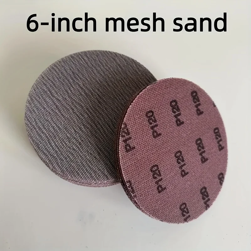 

30 pieces of 6-inch mesh sanding sheet 150mm hook ring 80-600 gravel dust-free mesh sander wooden cart anti-blocking sandpaper