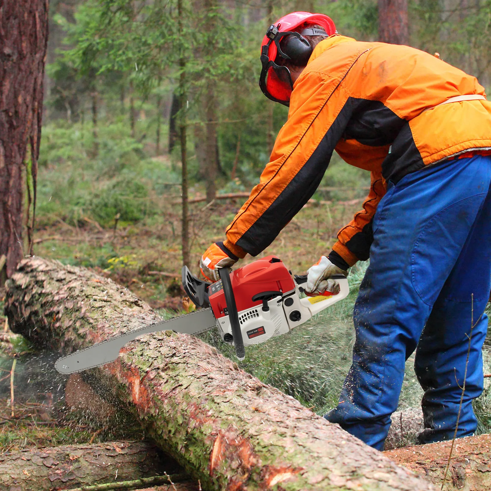 52CC Gasoline Chainsaw, Gas-powered Chainsaw, Chainsaw Cutting Wood Gas Sawing, Chain Saw Set for Forest Harvesting Cutting Wood