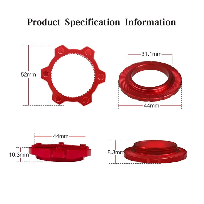 Bike Hub Center Lock To 6 Hole Adapter Mountain Bicycle Hubs Middle Lock Conversion Seat 6 Bolt Rotor Disc Brake