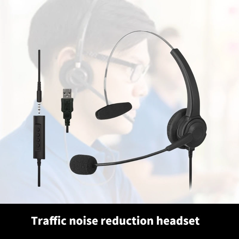 M17B USB 3,5 mm Telefon-Headset Mikrofon Noise Cancelling Kopfhörer Call-Center-Headset für Mobiltelefon-Geschäftsgespräche