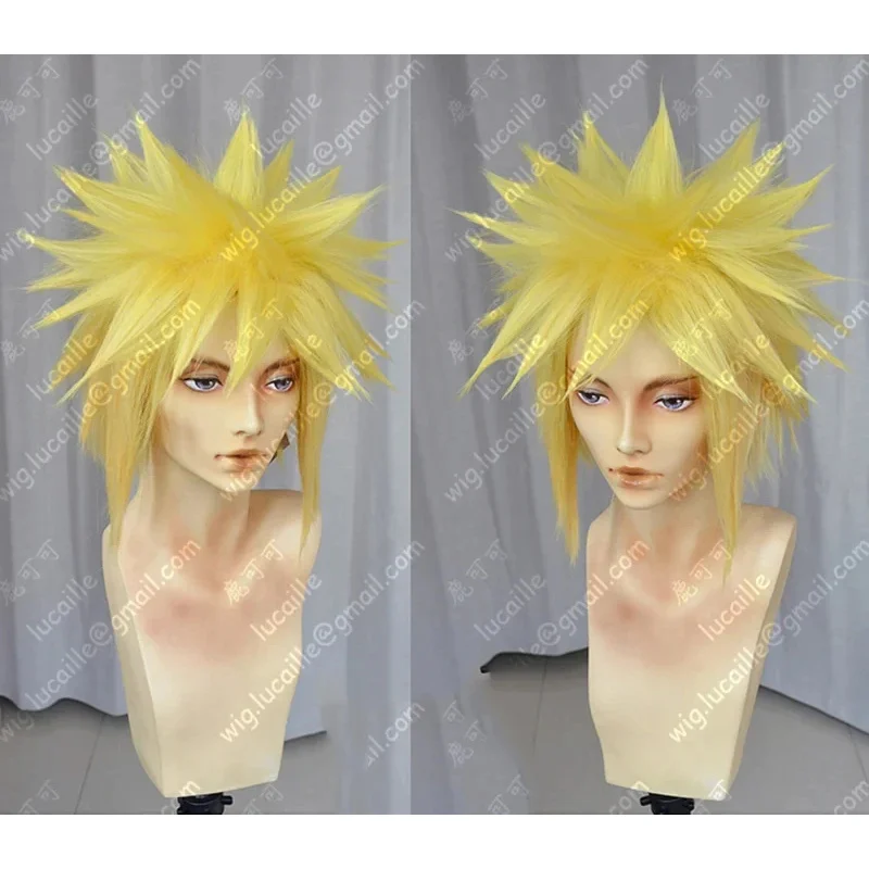 Namikaze Minato Short Yellow Blonde Layered Synthetic Hair Cosplay Costume Wig   Wig Cap