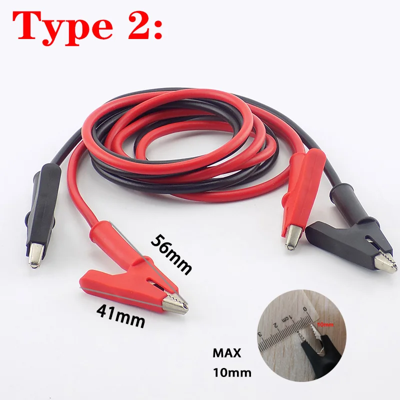 Electrical DIY Alligator Clips Test Leads High Voltage Alligator Double-ended Crocodile Clips Test Jumper Wire 1 Pair A5