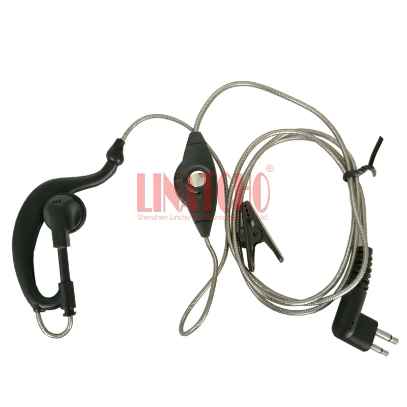 2 ピンイヤーフック PTT マイクイヤホン GP68 GP88 GP2000 GP300 ポータブルトランシーバー 2 ウェイラジオヘッドセット