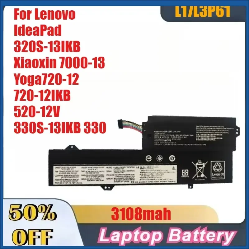 3108mah L17L3P61 L17C3P61 Battery For Lenovo IdeaPad 320S-13IKB Xiaoxin 7000-13 Yoga720-12 720-12IKB 520-12V 330S-13IKB 330
