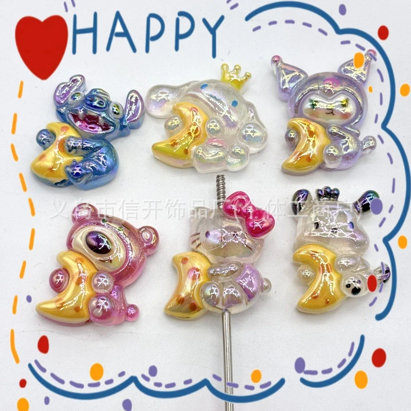 

Cartoon Anime Sanrio Beads 200pcs UV Plated Resin Handmade DIY Bead Pen accessory Keychain Bag Hanging Chain Material Wholesale