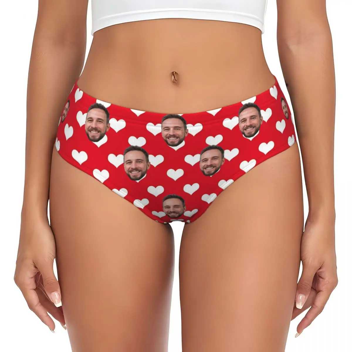 Women Personalized Custom Face Photo Briefs Panties Breathable Underwear Valentine's Day Couples Gifts Female Novelty Underpants