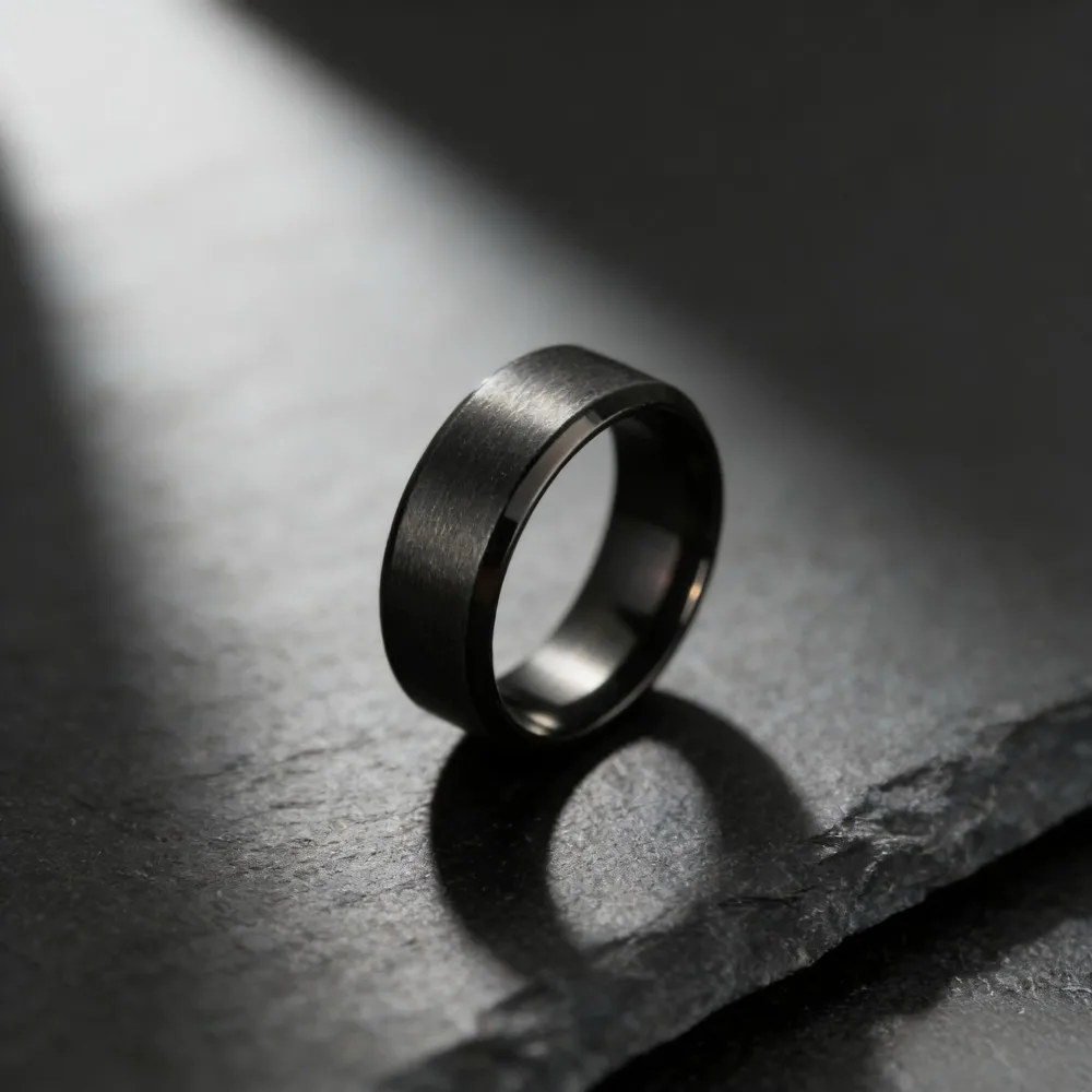 Stainless Steel Black Rings for Men Women Fashion Charm Jewelry Ring Wedding Engagement High Quality Matte Male Accessory