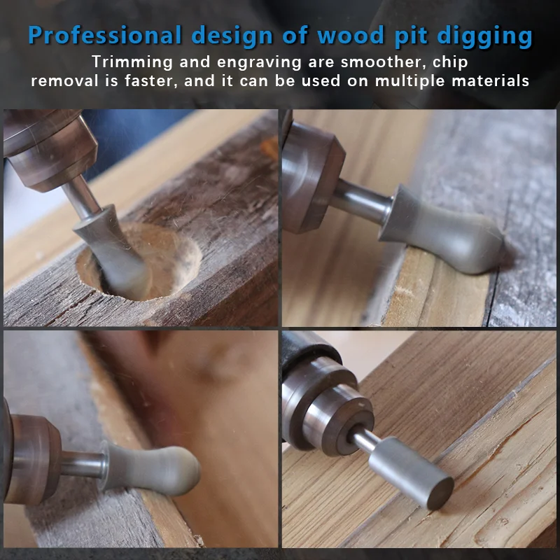 Lima rotante in acciaio ad alta velocità Manico da 3 mm Testa di molatura estesa Lavorazione del legno Fresa Radice intaglio Resina Lucidatura plastica t